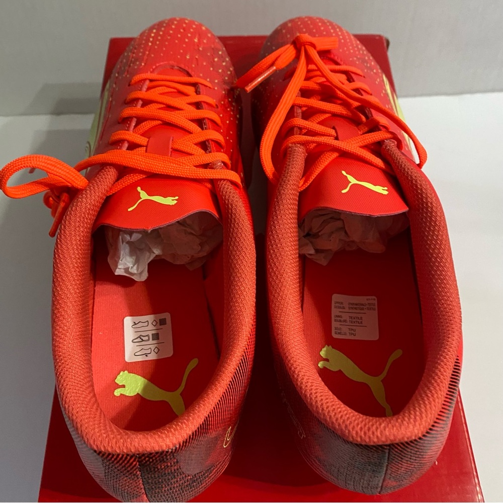 Puma, Men Size 11, Ultra Play FG/AG, Coral-Fizzy, Light-Black - Picture 9 of 14